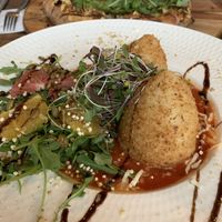 Arranchinis en repas et Pizza  #Veganuary at La Vie La Vie Comptoir Sante in Saint-hyacinthe