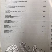 Menu at Zest in Palolem