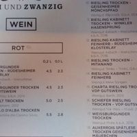 wines at Zwei und Zwanzig in Geisenheim