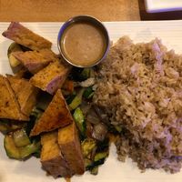 Hibachi Tofu with veggies and rice (no noodles because they contain egg) at Yamato in Defiance