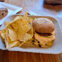 Tofu scramble, ham and cheese sandwich at Firefly Cafe and Outpost in Boyertown