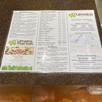 Menu  at Umeke Market in Honolulu