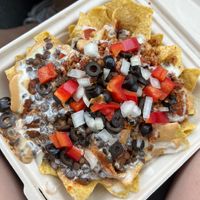vegan gluten free nachos with walnut taco meat and lentils  at Umeke Market in Honolulu