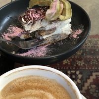 Tiramisu cake vegan (vegan but wasn’t really good, too buttery)  at Aparaat in Tartu