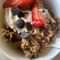 Peanut butter and hazelnut with various toppings   at goje in Yarraville