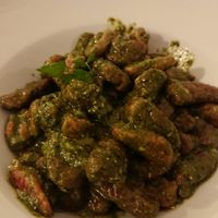 Beetroot gnocci, sorry for the bad light😉 at San Andrea  in Gran Canaria