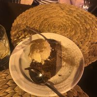 Vegan chocolate cake with coconut 🍦 ice cream at San Andrea  in Gran Canaria