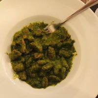 Vegan beetroot gnocchi with pesto sauce at San Andrea  in Gran Canaria