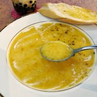 Vegetarian pumpkin soup at Up Case Cafe in Sandakan