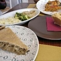 ladagne, torta salata, hummus, veggies at Dulcamara Bio Vegan Bistrot in Verona