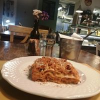 Pasta al forno at Dulcamara Bio Vegan Bistrot in Verona