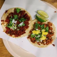 Chorizo, al pastor. Both delicious.  at Viko in Mexico City