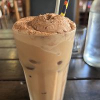 Hazelnut milk mocha with coconut Chocolate ice cream   at Moore & Moore Cafe in Fremantle