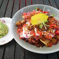 Vegan Nachos (avocado on the side) at Moore & Moore Cafe in Fremantle