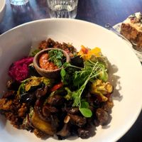 Buddha bowl and carrot cake at Moore & Moore Cafe in Fremantle
