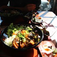 Brown rice bowl at Ajyari in Osaka