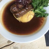 Mushroom & garlic sausage!  at Earth and Stars in Brighton