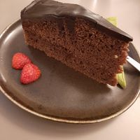 Sacher torte at Vegan's Prague in Prague