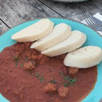Dumpling dish at Vegan's Prague in Prague