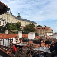 View from the rooftop terrace  at Vegan's Prague in Prague