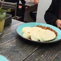 Goulash with dumplings  at Vegan's Prague in Prague