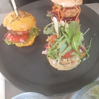 3 mini burgers at Vegan's Prague in Prague