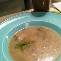 Mushroom soup at Vegan's Prague in Prague