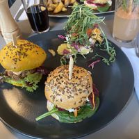 Variety Burger Plate 🍔  at Vegan's Prague in Prague