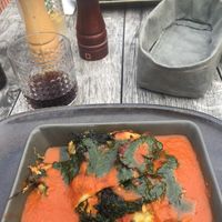 Zucchinilasagne with cashew cheese and spinach   at Vegan's Prague in Prague