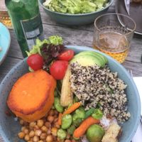 Buddha Bowl and Mix of Greens   at Vegan's Prague in Prague