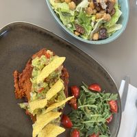 Baked Sweet Potato and Caesar Salad    at Vegan's Prague in Prague