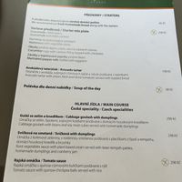 Menu March 2023  at Vegan's Prague in Prague