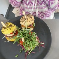 Variedad de miniburgers   at Vegan's Prague in Prague