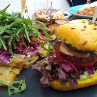 Mini burgers at Vegan's Prague in Prague