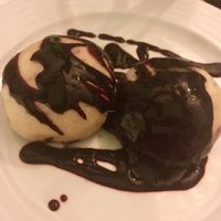 blueberry dumplings  at Vegan's Prague in Prague