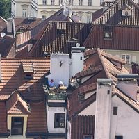 View of the restaurant’s terrace  at Vegan's Prague in Prague