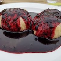blueberry dumpling at Vegan's Prague in Prague