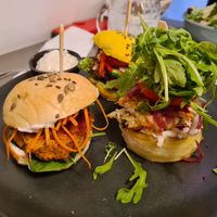 Mini burgers at Vegan's Prague in Prague