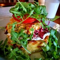 Gluten free "burger" at Vegan's Prague in Prague