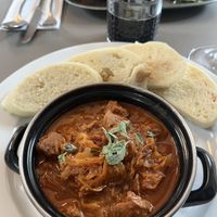 Goulash with cabbage and soy chunks   at Vegan's Prague in Prague