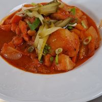 Potato goulash for that local food experience at Vegan's Prague in Prague