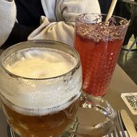 Pivo without alcohol and Lemonade  at Vegan's Prague in Prague