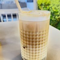 Iced latte   at Vegan's Prague in Prague