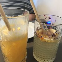 Lemonade and orange juice  at Vegan's Prague in Prague