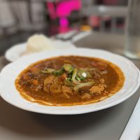 Vegan goulash and rice   at Vegan's Prague in Prague