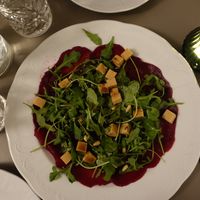 Appetizer: Beetroot carpaccio #Veganuary at Vegan's Prague in Prague