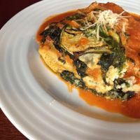 Zucchini lasagna at Vegan's Prague in Prague