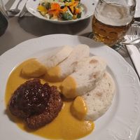 Knedliki svíčková + salad at Vegan's Prague in Prague