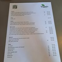 Menu at Vegan's Prague in Prague