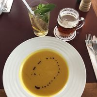 Kürbissuppe at Vegan's Prague in Prague